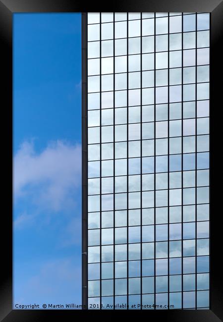 Office block reflective windows Framed Print by Martin Williams