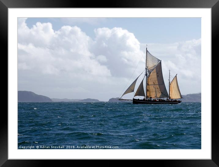 Gaff Rigged Ketch Framed Mounted Print by Adrian Snowball