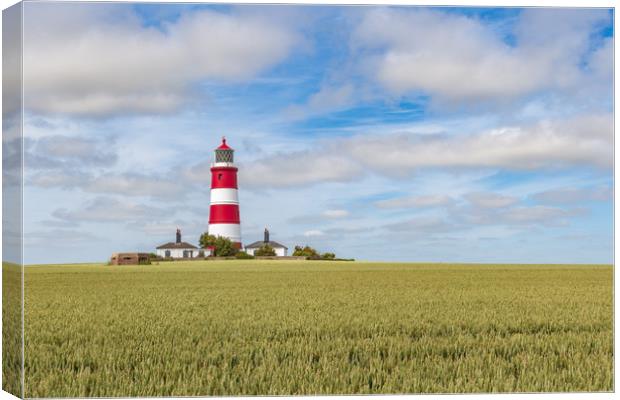 Happisburgh lighthouse on a summers day Canvas Print by Kevin Snelling