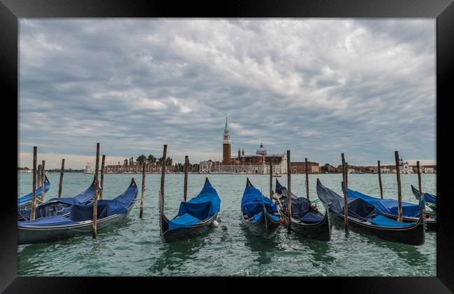 Venice Gondolas Framed Print by Tony Swain