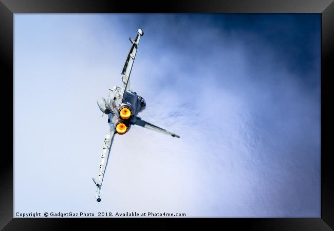 Eurofighter Typhoon afterburner heat haze Framed Print by GadgetGaz Photo