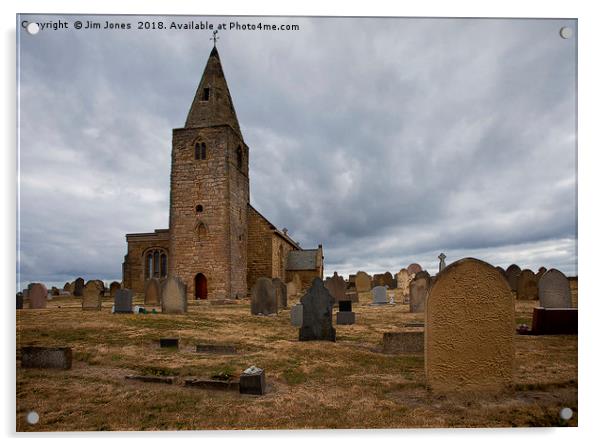 St Bartholomew's Church, Newbiggin by the Sea Acrylic by Jim Jones