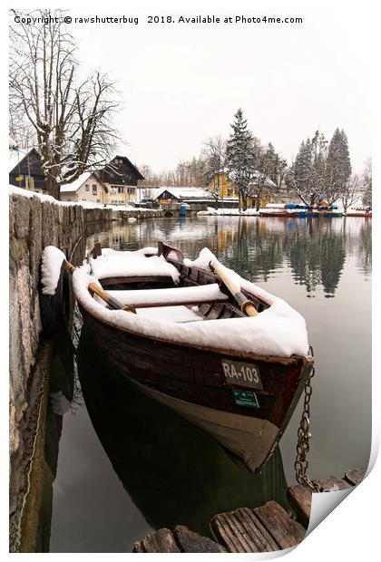 Boats At The Bled Lake Print by rawshutterbug 
