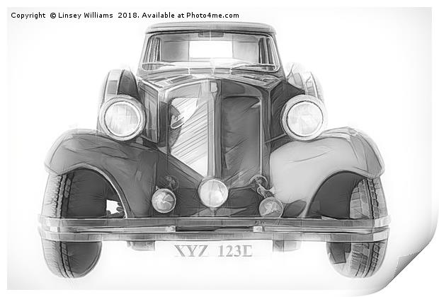 Beauford Classic Car Print by Linsey Williams