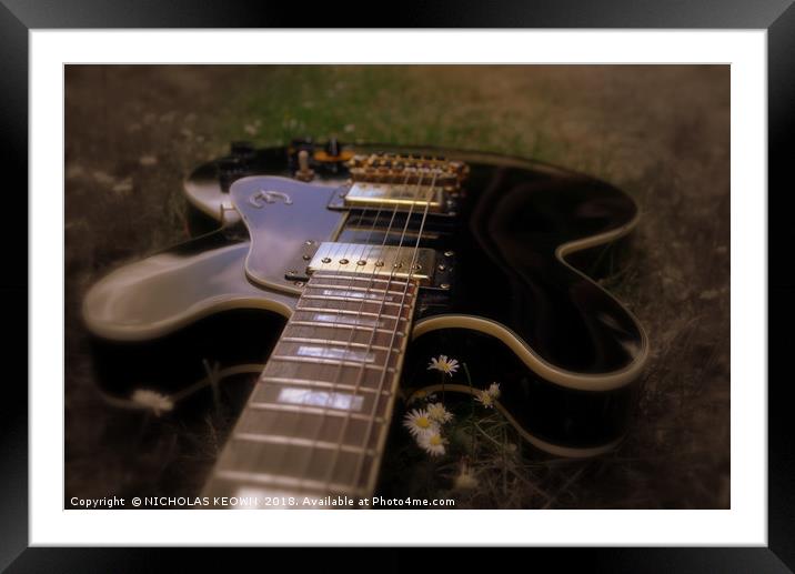 Guitar ES335 Framed Mounted Print by Nick Keown