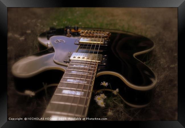 Guitar ES335 Framed Print by Nick Keown