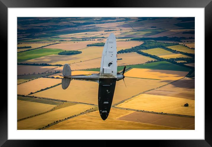 Spitfire MkI in flight Framed Mounted Print by Mike Lanning