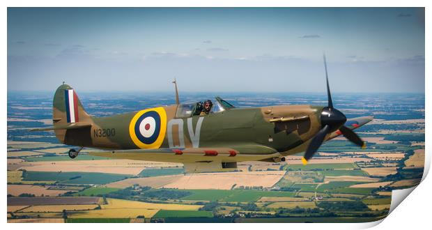 Spitfire MkI in flight Print by Mike Lanning