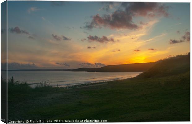 Praa Sands Sunset Canvas Print by Frank Etchells