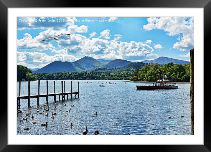 Derwent Water nr Theatre by the Lake. Framed Mounted Print by Frank Irwin
