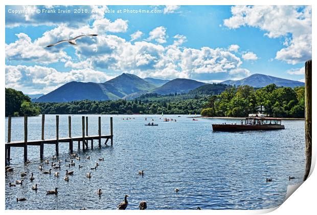 Derwent Water nr Theatre by the Lake. Print by Frank Irwin
