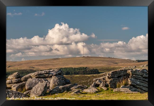 Looking north from Gutter Tor on Dartmoor Framed Print by Jean Fry
