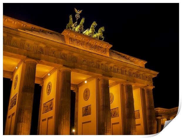 Brandenburg Gate at night Print by Mike Lanning