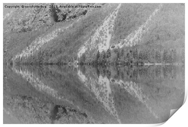 Silver Landscape At Lake Bohinj Print by rawshutterbug 
