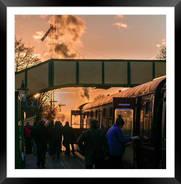 Boarding the Evening Train Framed Mounted Print by Mike Lanning