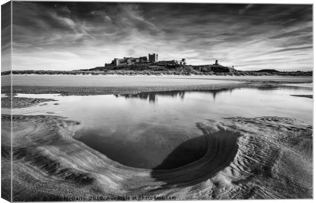 Bamburgh Castle Black & White Canvas Print by Andy McGarry
