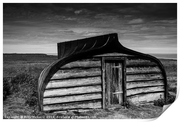 Lindisfarne Boat Shed Print by Andy McGarry