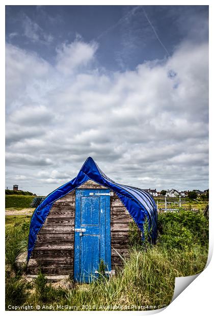 Lindisfarne Boat Shed Print by Andy McGarry