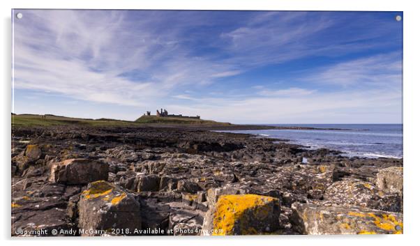 Dunstanburgh Castle Acrylic by Andy McGarry