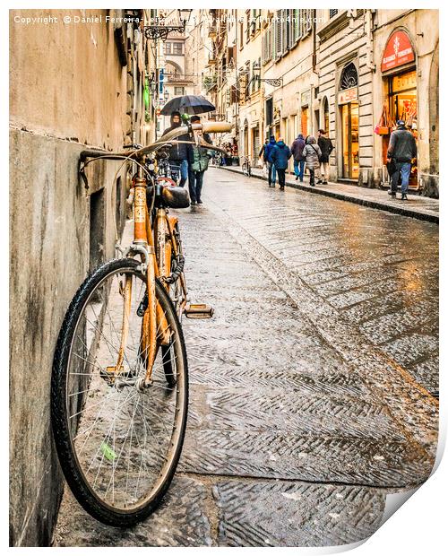Street of Historic Center of Florence  Print by Daniel Ferreira-Leite