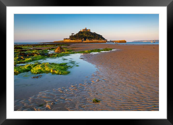 Sunday morning at Saint Michael's Mount Framed Mounted Print by Michael Brookes
