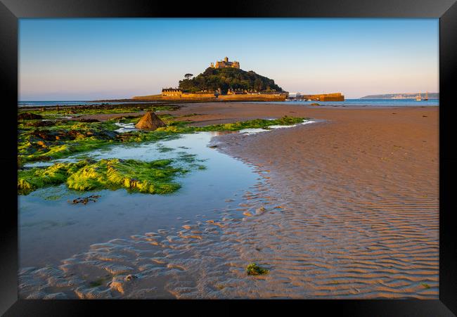 Sunday morning at Saint Michael's Mount Framed Print by Michael Brookes