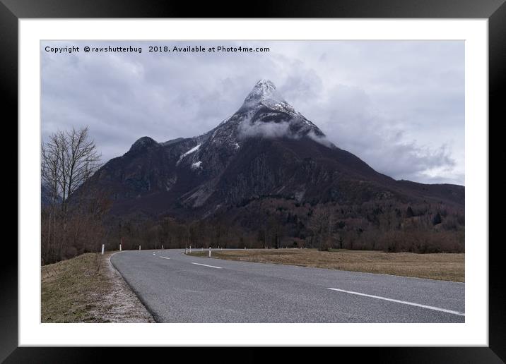 Road Towards Mangart Mountain Framed Mounted Print by rawshutterbug 