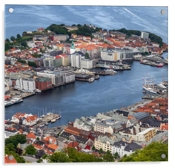 The city of Bergen Norway Acrylic by Hamperium Photography