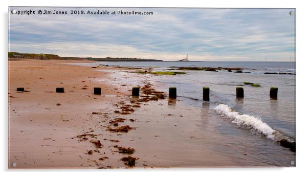 Whitley Bay beach panorama Acrylic by Jim Jones