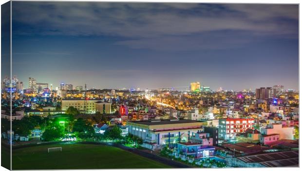 Ho Chi Minh Cityscape at night in District 8 Canvas Print by Quang Nguyen Duc