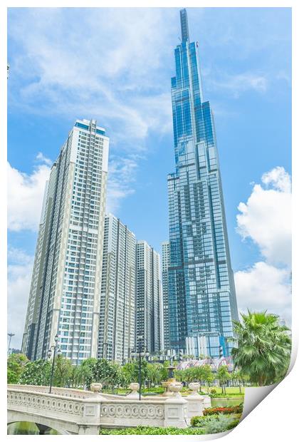 Super-tall Landmark81 in Central park Print by Quang Nguyen Duc