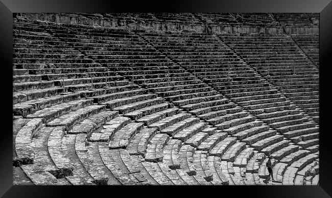 Epidavros Theatre, detail Framed Print by Mike Lanning