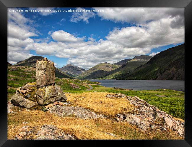 Scafell over Wastwater Framed Print by Reg K Atkinson