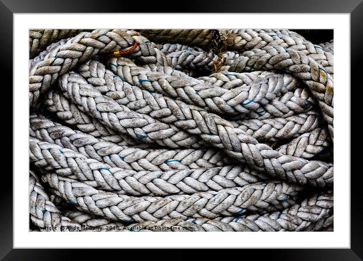 Coiled Rope Framed Mounted Print by Andy McGarry