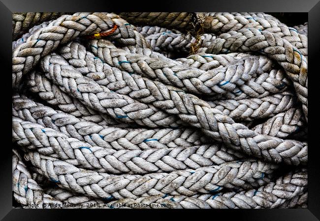 Coiled Rope Framed Print by Andy McGarry
