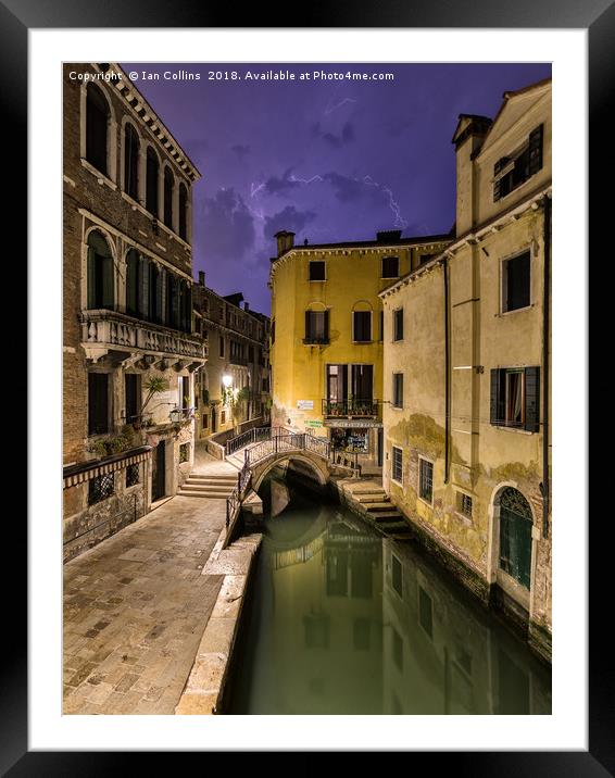 Lightning over Venice II Framed Mounted Print by Ian Collins