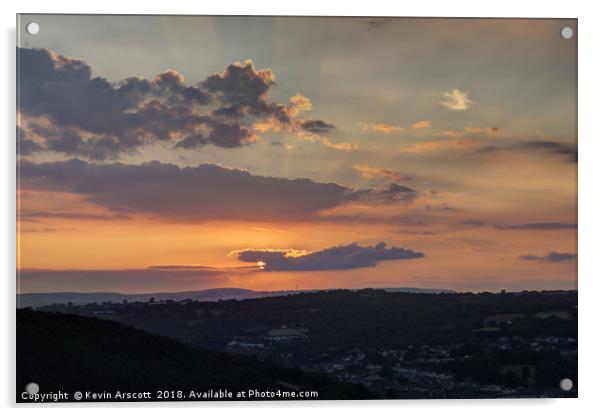 Newbridge Sunset, South Wales Acrylic by Kevin Arscott