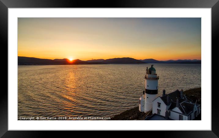 Cloch Lighthouse Framed Mounted Print by Geo Harris