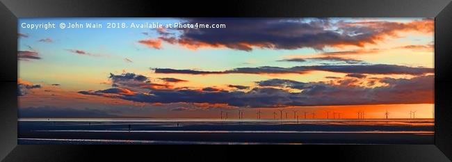 Irish sea Sunset  Framed Print by John Wain