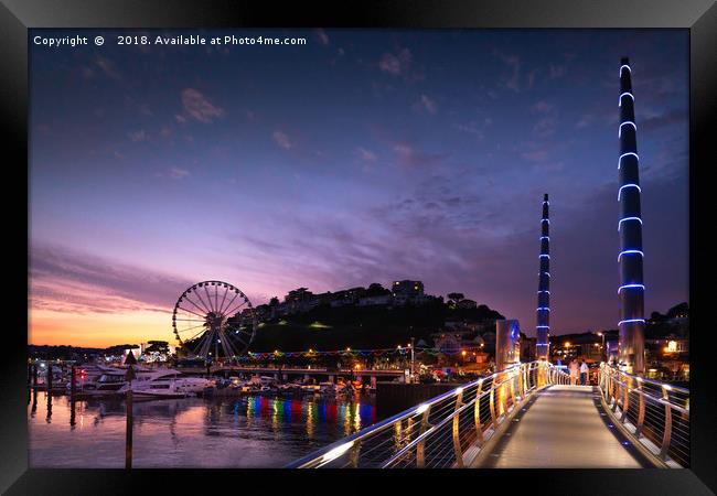 Torquay Harbour Sunset Framed Print by K7 Photography
