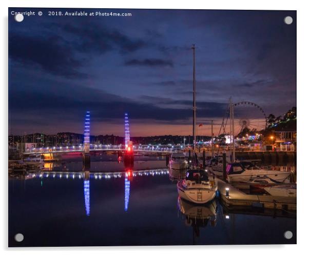 Torquay Harbour Lights Acrylic by K7 Photography