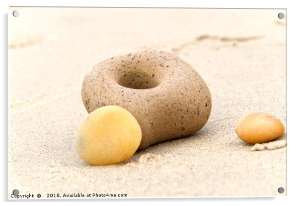 Sandy Pebbles on the seashore Acrylic by Andrew Ley