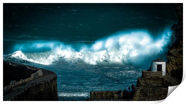 Spring Storm Waves Print by Mike Lanning