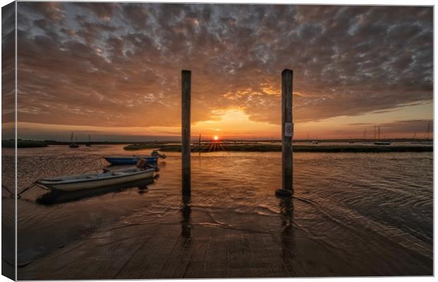 Brancaster Staithe at sunset Canvas Print by Gary Pearson
