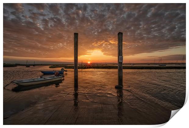 Brancaster Staithe at sunset Print by Gary Pearson