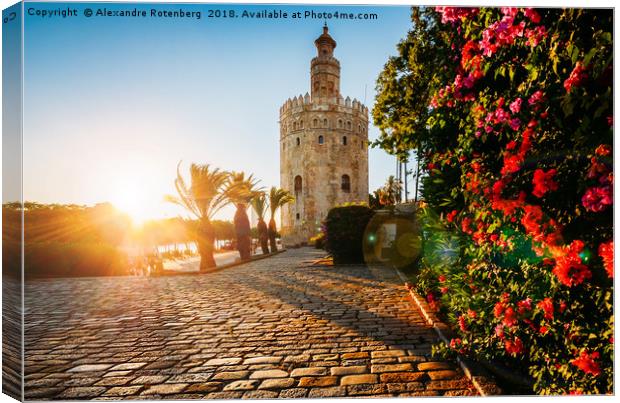 Torre del Oro, Seville, Spain Canvas Print by Alexandre Rotenberg