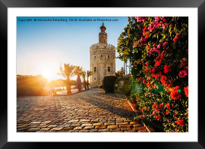 Torre del Oro, Seville, Spain Framed Mounted Print by Alexandre Rotenberg