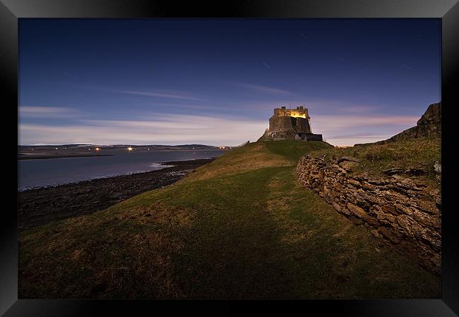 Lindisfarne Castle by Moonlight Framed Print by David Lewins (LRPS)
