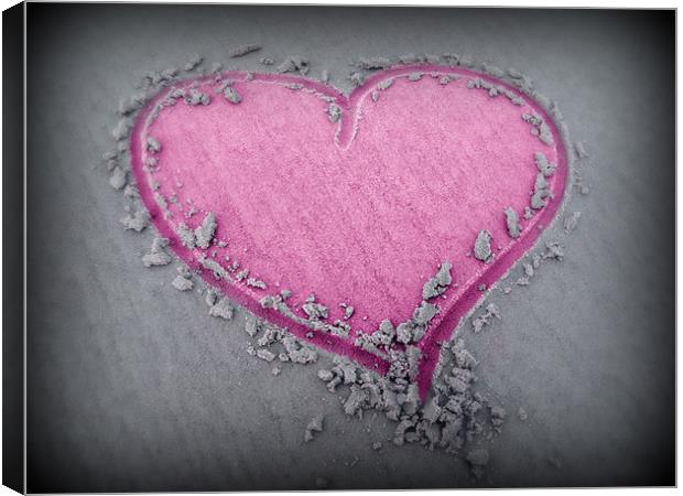 Pink Sand Heart Canvas Print by samantha bartlett