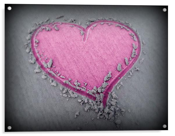 Pink Sand Heart Acrylic by samantha bartlett